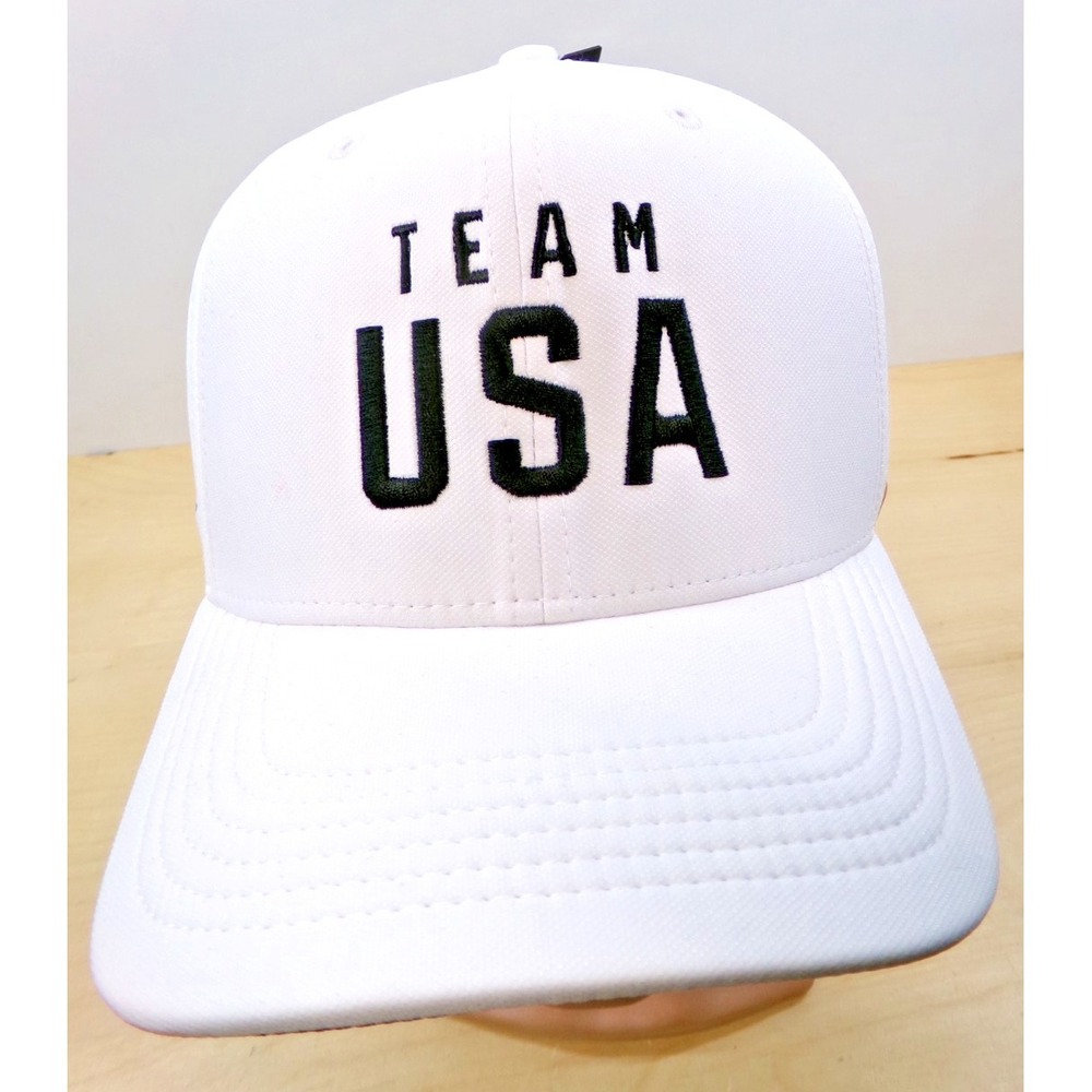 Nike Classic 99 Dri Fit Cap Hat TEAM USA Belvita‎ Sponsor Size Med/Lg White New